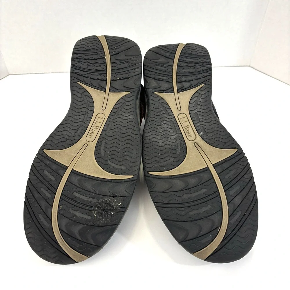L.L.Bean Leather Hiking Sandals Mens Size 11 M Brown Hook Loop Comfort Shoes